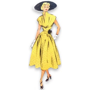 Vintage 1950s 96cm/38&quot; bust size short sleeve  summer dress /tea dress sewing pattern.