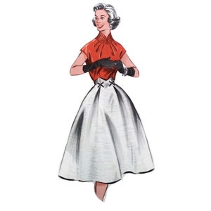 Vintage 70cm/27.5&quot; waist size 1950s high waist skirt sewing pattern