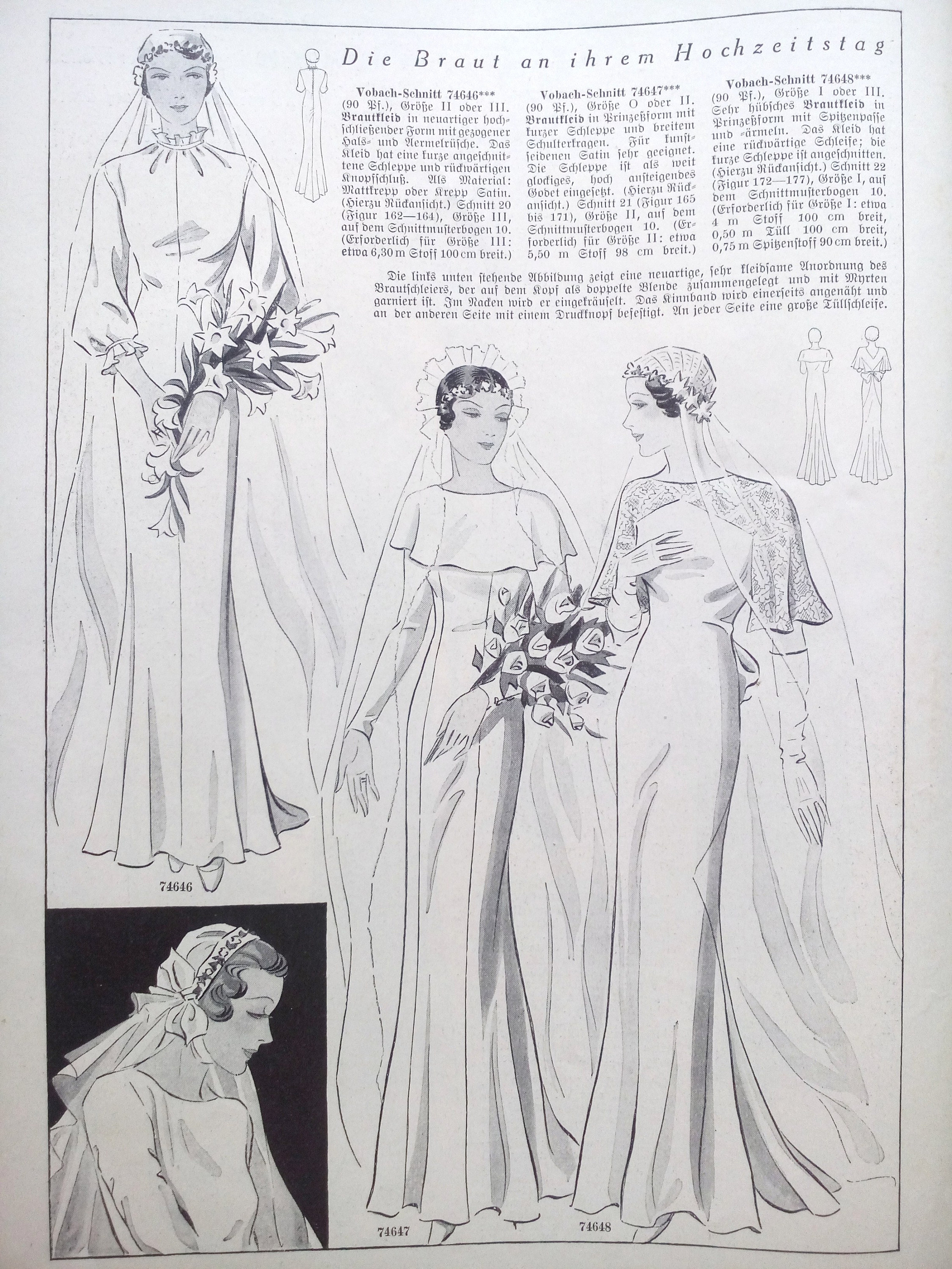Buy Vintage 90cm/35 Bust Size 1930s Short Flutter Sleeve and Fitted Waist  Wedding Dress / Bridal Gown / Bride Dress Sewing Pattern Online in India 