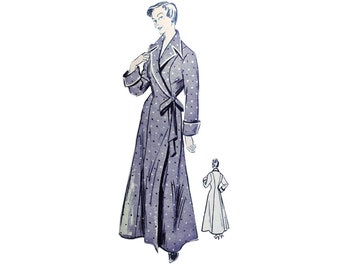 A 120cm 47" bust size vintage 1950s robe /house coat / dressing gown sewing pattern.