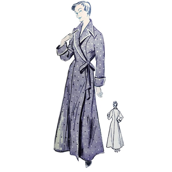 A 120cm 47" bust size vintage 1950s robe /house coat / dressing gown sewing pattern.