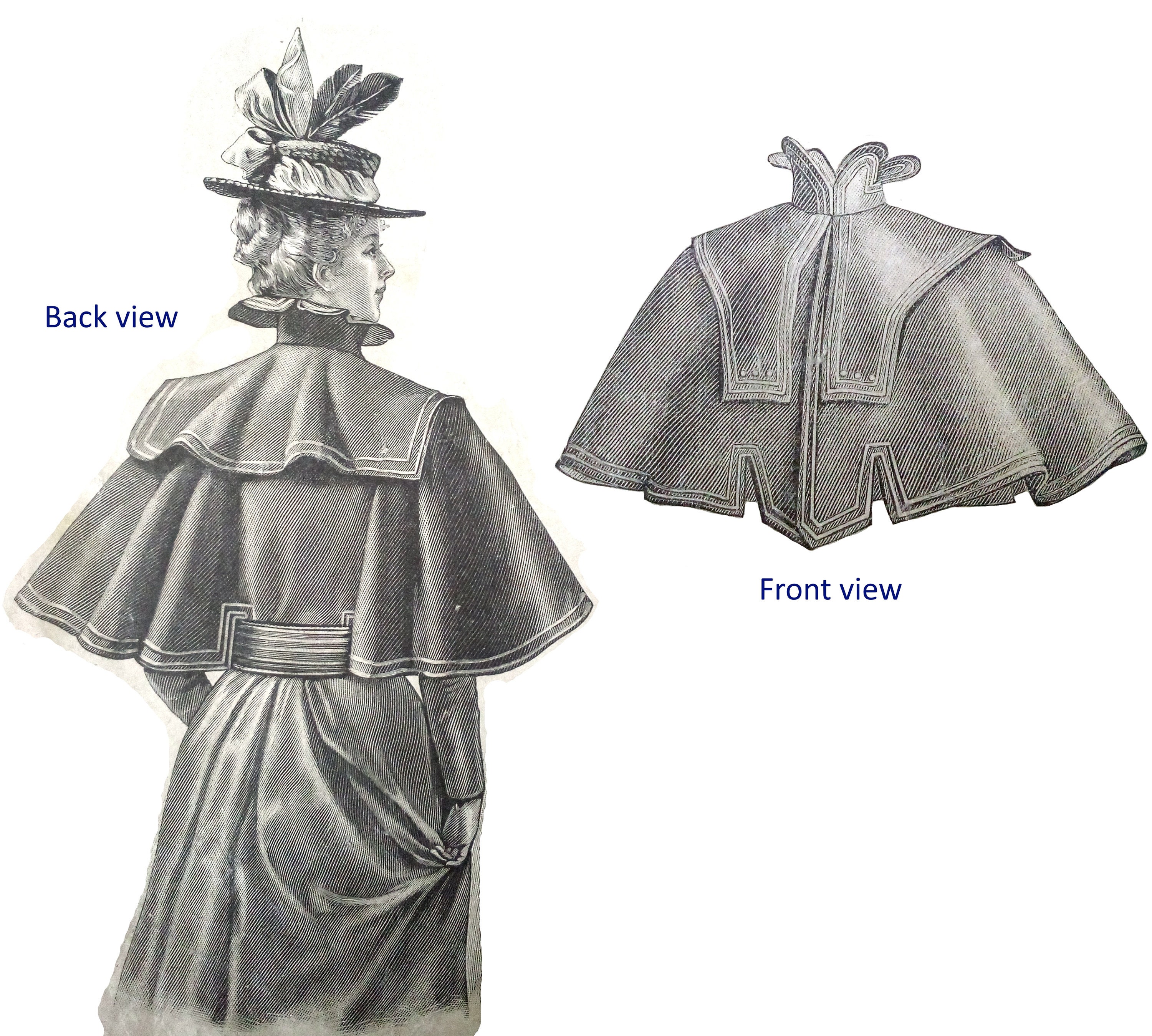 ビクトリア朝時代、1890 年代のケープ縫製パターン。 - Etsy 日本 ビクトリア朝時代、1890 年代のケープ縫製パターン。 - Etsy 日本