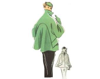 Vintage 98cm/38.5" bust size 1950s swing coat / swing jacket sewing pattern