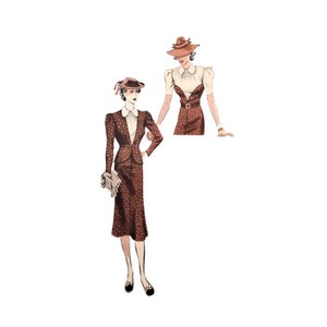 Vintage 96cm/38&quot; bust size late 1930s summer dress and/or jacket sewing pattern.
