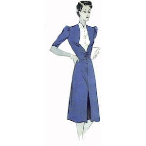 Vintage 102cm/40&quot; bust size 1940s short sleeve summer day dress sewing pattern.