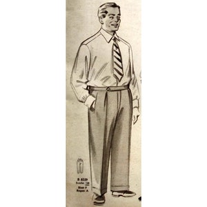 PDF - Vintage 1950s Sewing Pattern: Dapper Men's Slacks With PDF - Vintage 1950s Sewing Pattern: Dapper Men's Slacks With