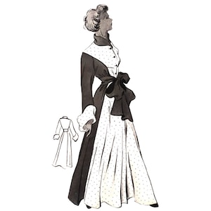 A 96cm/38&quot;  bust size vintage 1940s princess seam front closure house coat / robe sewing pattern.