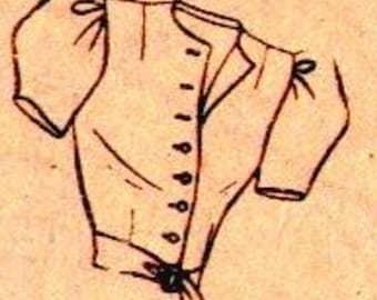 Vintage 92cm 36" or 100cm 39" bust size 1940s short sleeve summer cropped blouse/shirt sewing pattern.