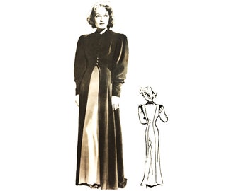 Vintage 96cm/38” bust size 1930s summer formal long coat/ evening coat/ ball gown coat sewing pattern