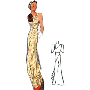 Vintage 92cm/36.22&quot; bust size 1930s evening dress/ formal dress sewing pattern