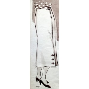 Vintage waist 76cm/29&quot;, hips 106cm/41&quot; 1930s skirt sewing pattern.