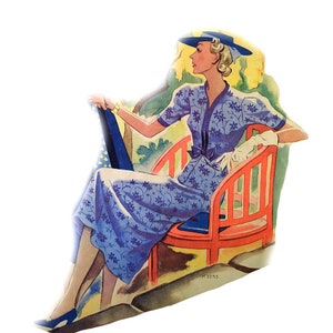 Vintage 36&quot;/92cm bust size 1930s summer dress sewing pattern.