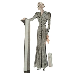 Vintage 96cm/38&quot; bust size 1930s dressing gown /robe / house coat sewing pattern.