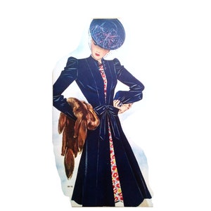 Vintage 96cm/38” bust size late 1930s summer coat sewing pattern