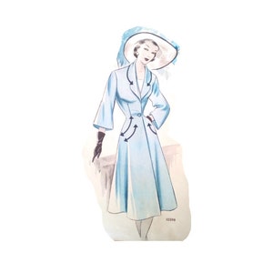 vintage 98 cm/38,6&quot; taille de buste des années 1950 modèle de couture de manteau d&#39;été à manches cloche