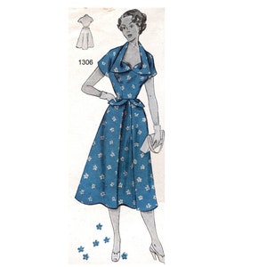 Vintage 1950s 98cm/38.5&quot; bust size short sleeve and pleated skirt summer dress sewing pattern.