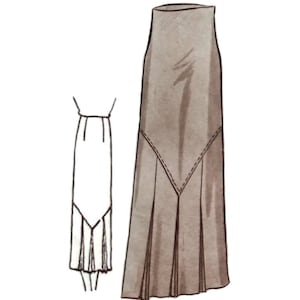 Vintage waist 76cm/29&quot; or 80cm/31&quot; size 1930s skirt with pleated bottom part sewing pattern.