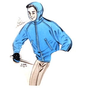 Menswear vintage 96cm/38” chest size 1950s raglan sleeve ski jacket /wind jacket sewing pattern