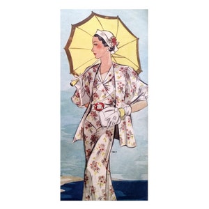 Vintage 102cm/40&quot; bust size 1930s summer day dress and jacket sewing pattern.