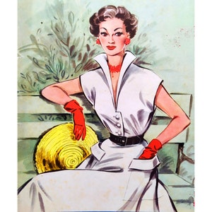 Julienne 1950's Dress Sewing Pattern, PDF Print at Home