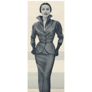 Vintage 104cm/41&quot; bust size 1950s fitted jacket and pencil skirt suit sewing pattern