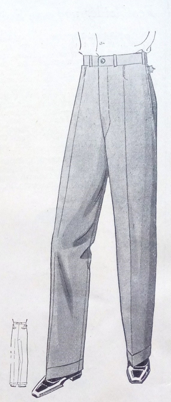 Pantalon homme coupe droite classique vintage des années 1930 / Patron de  couture de pantalon pour tour de taille 78 cm/30 ou 84 cm/33 ou 100 cm/39 -   France