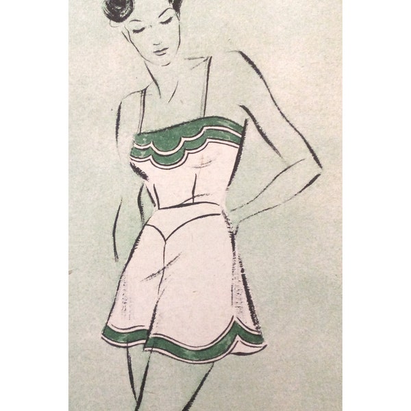 Vintage 96cm/ 38" bust size 1940s underwear lingerie slip and tap pants /french knickers pattern.