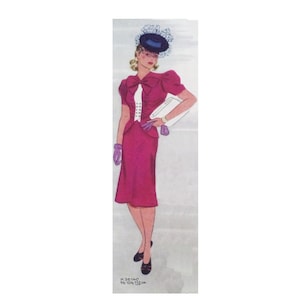 Size 112cm/44&quot; bust 1939 summer dress sewing pattern.