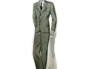 メンズウェア ヴィンテージ 裁縫パターン 1930 年代 メンズ ダブル