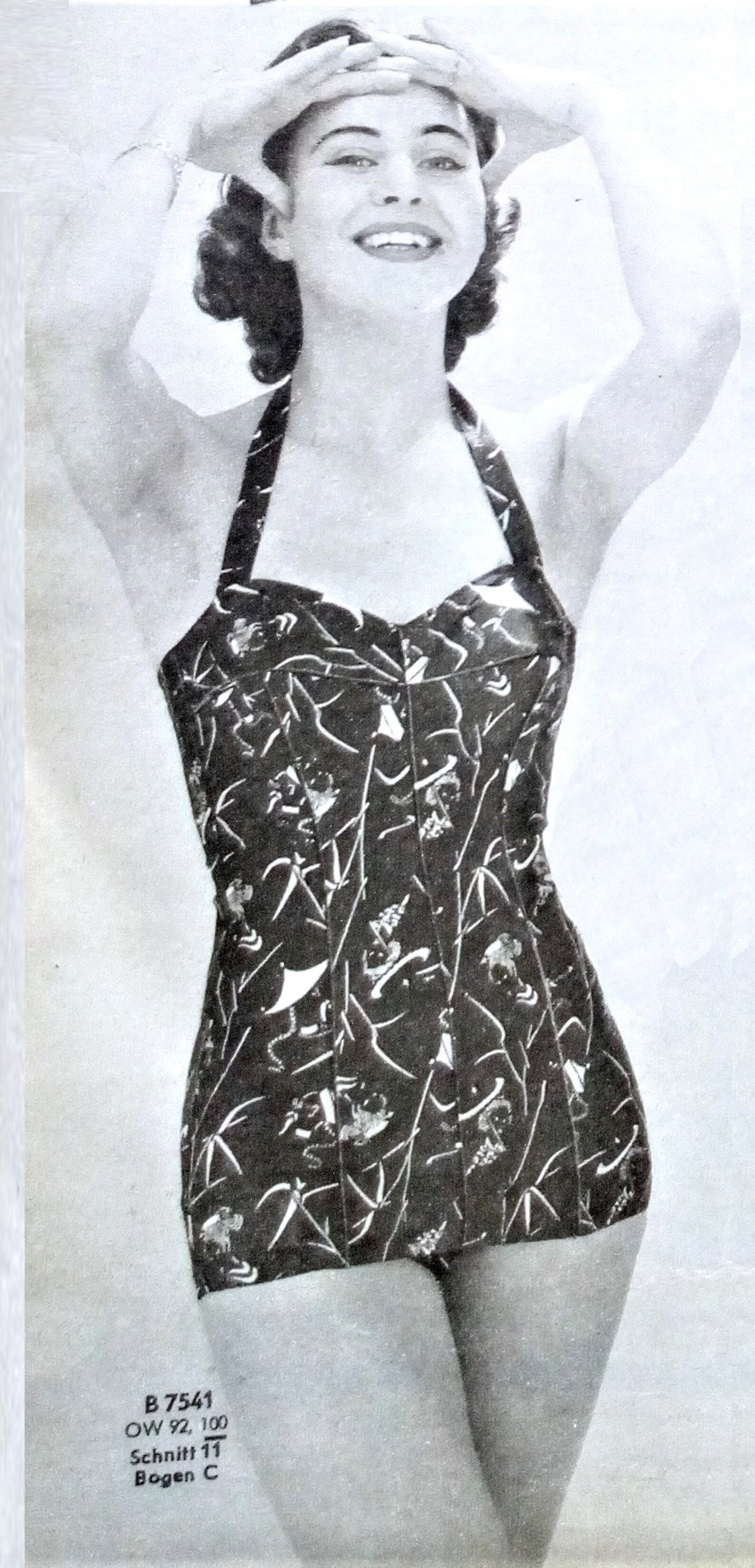 Vintage 39/100cm Bust Size 1950s One Piece Paneled Etsy