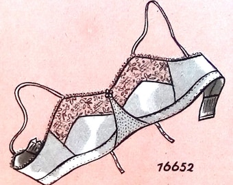 Patrón de costura de sujetador/camisola de busto vintage de 108 cm/42,5", talla de los años 40