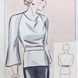 Vintage 102cm/40&quot; bust size 1930s blouse pattern