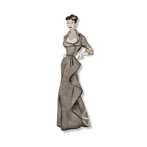 Vintage 96cm/38&quot; bust size late 1940s mother of bride or evening dress / prom dress / ball gown sewing pattern.