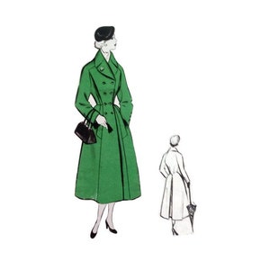 vintage 104 cm/41&quot; taille de buste automne des années 1950 princes couture manteau croisé modèle de couture