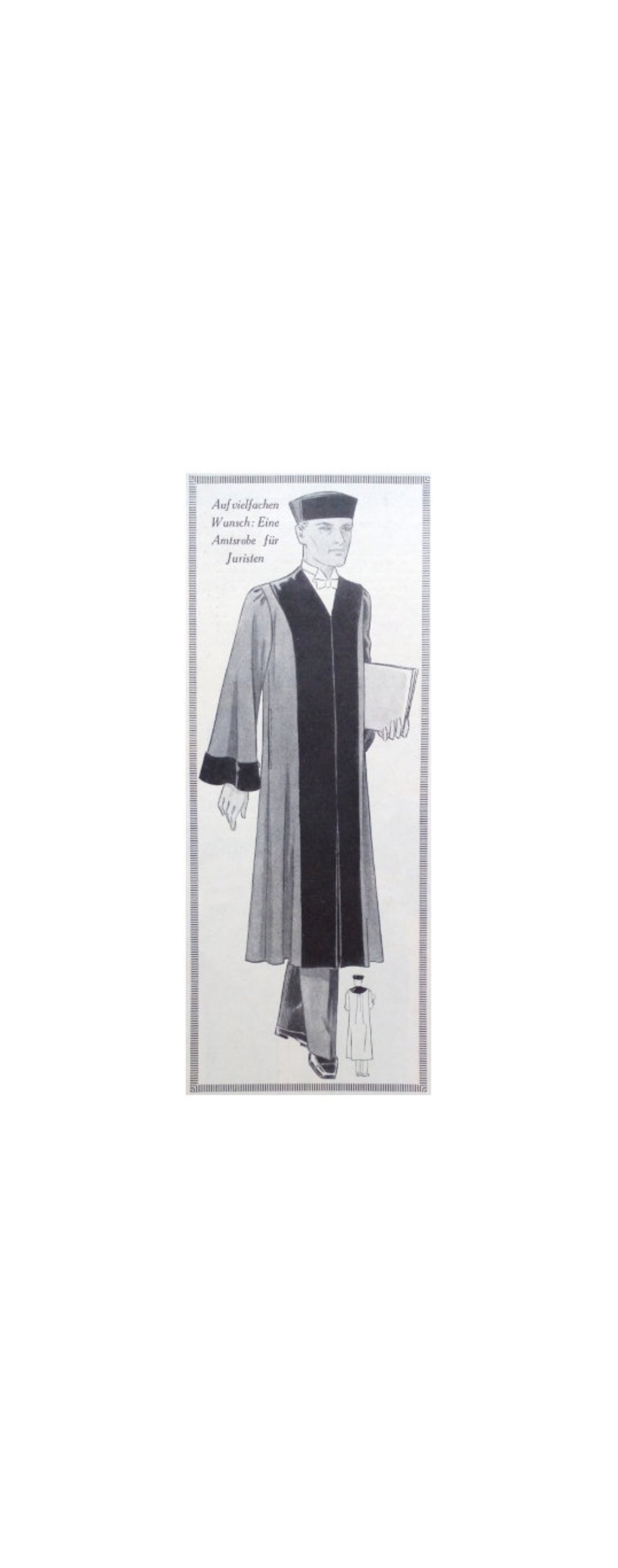 Vintage 1930s men attorney robe lawyers robe sewing pattern Etsy