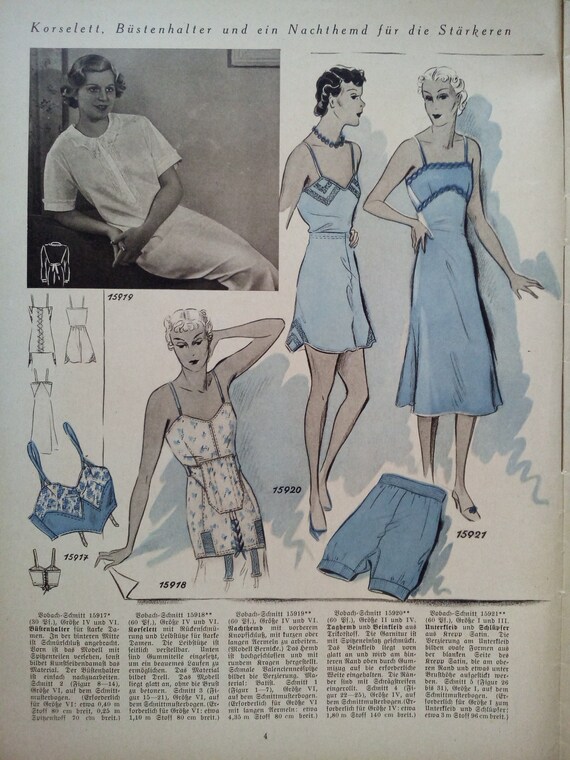 Vintage 120cm/47 Bust Size 1930s Busthalter / Bra Sewing Pattern