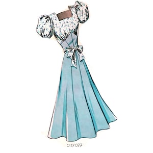 Vintage 90cm/35&quot; bust size 1930s short sleeve day dress/ cocktail dress and bolero jacket sewing pattern