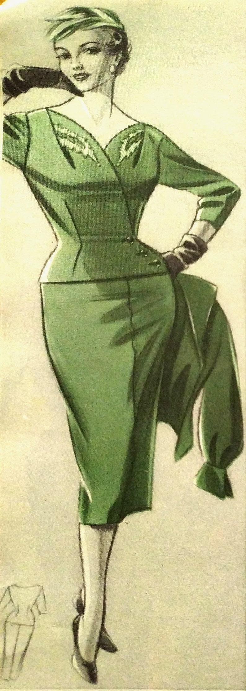 1950s Custom Made 4pc Set Skirt Bustier | XS/S