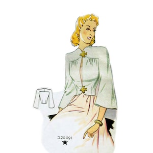 Vintage 88cm/34&quot; bust size 1930s 3/4th length bell sleeve crop jacket sewing pattern