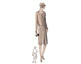 1920s Drop Waist Dress Vintage Sewing Pattern Reproduction / 2 Sleeve  Styles / V Neckline / Bust 34 36 38 40 42 - Etsy