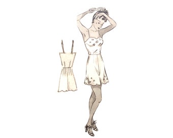 Vintage 102cm 40" bust size 1930s underwear lingerie slip and tap pants / french knickers sewing pattern.