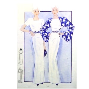 Vintage 96cm/38&quot; bust size 1930s short sleeve summer day dress or long sleeve evening/formal dress sewing pattern.