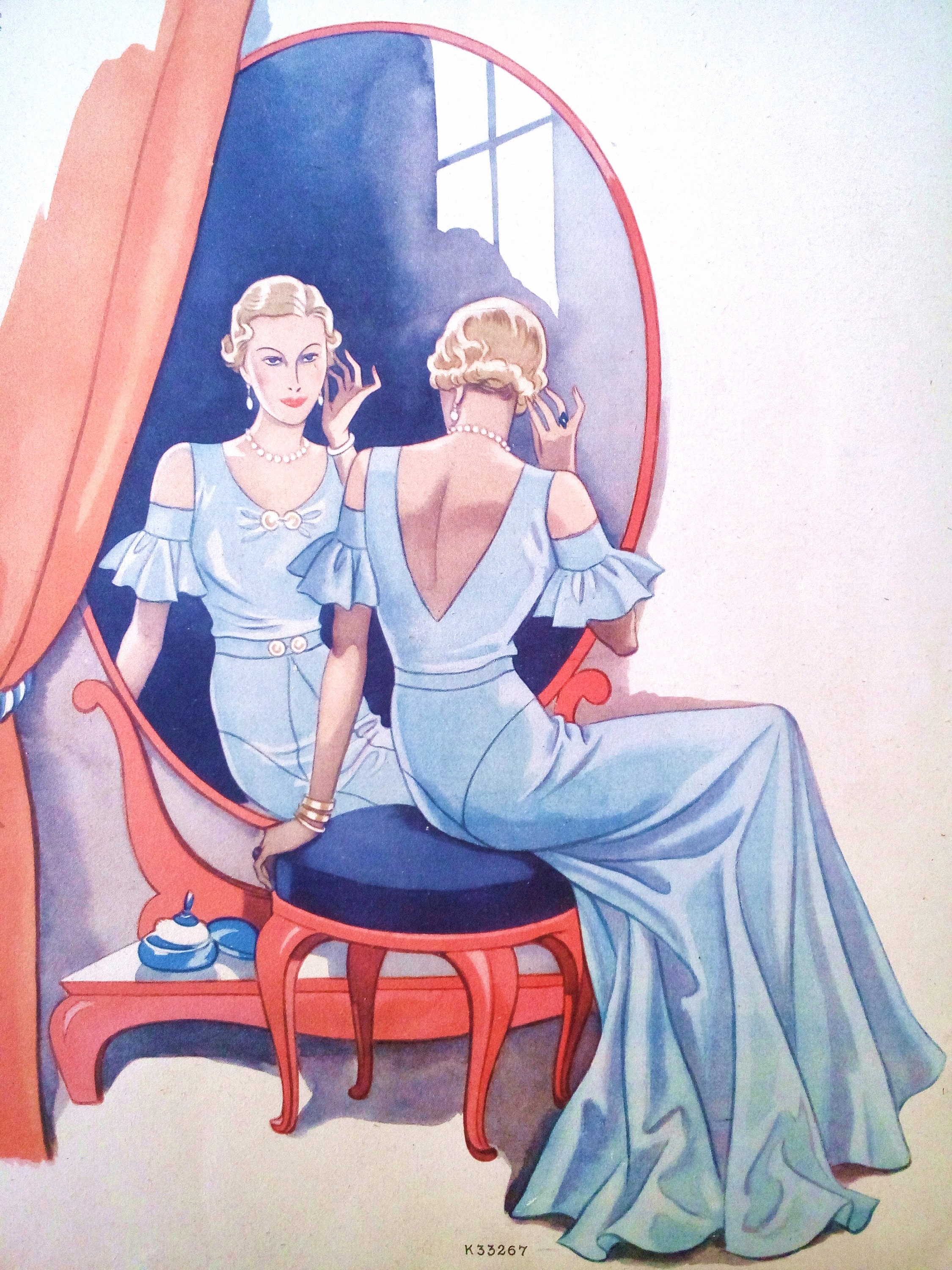 1930's New York Ruched Front Bodice Dress Pattern - Bust 36