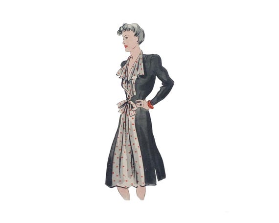 Vintage 110cm/43" Bust Size 1940s Color Block Front Tie Closure Maternity  Dress Sewing Pattern. - Etsy