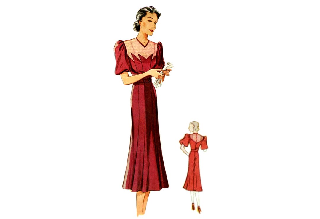 Vintage 92cm/36.22" Bust Size 1930s Cocktail Dress/ Evening Dress ...