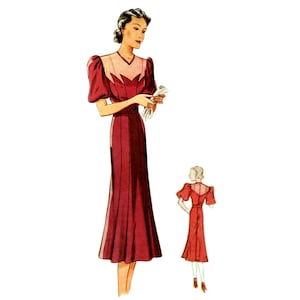 Vintage 92cm/36.22&quot; bust size 1930s cocktail dress/ evening dress/ formal dress sewing pattern