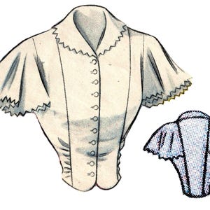 Vintage 98cm/38&quot; bust size 1950s summer blouse /summer shirt sewing pattern
