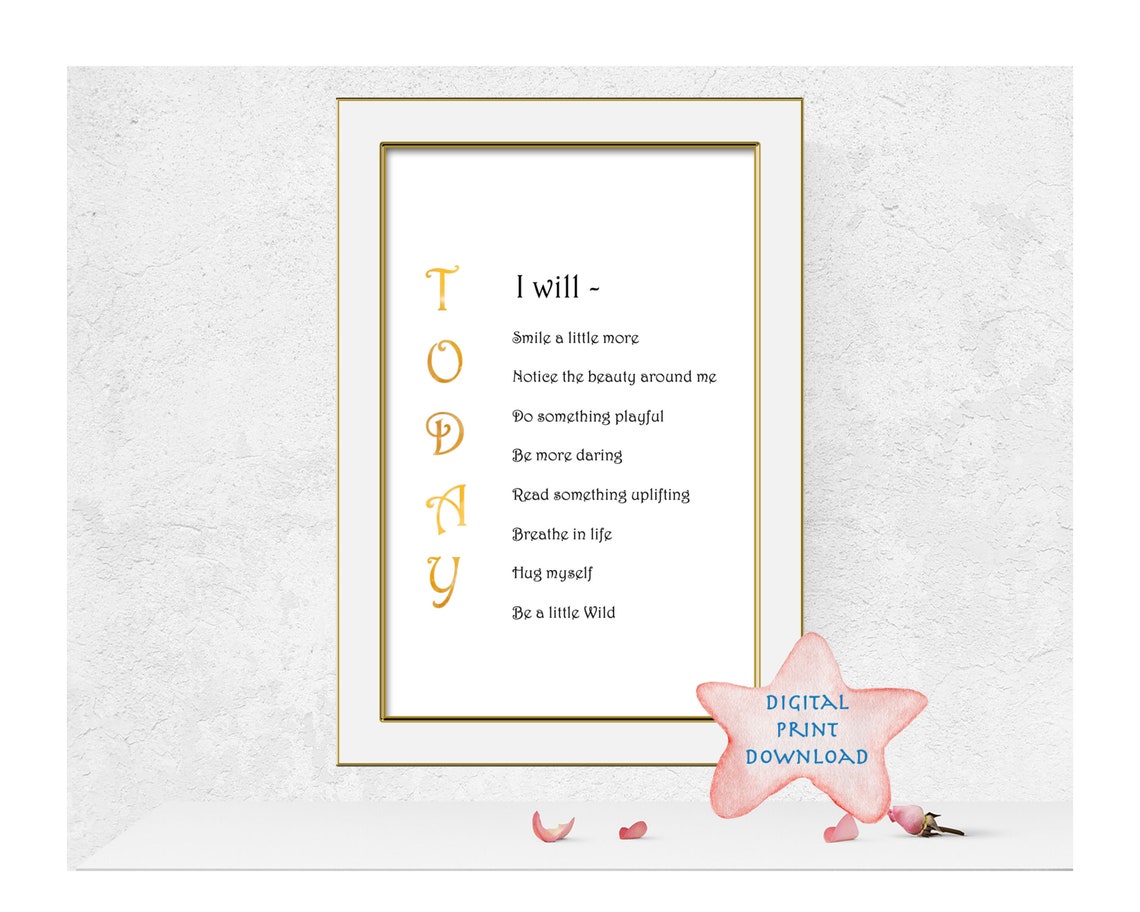 Dit inspirerende geluk citaat Vandaag zal ik maakt Etsy