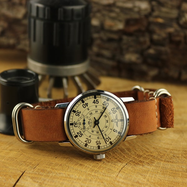 USSR watch Pobeda military watch, Aviator watch, mechanical watch, soviet mens watch, vintage rare watch,