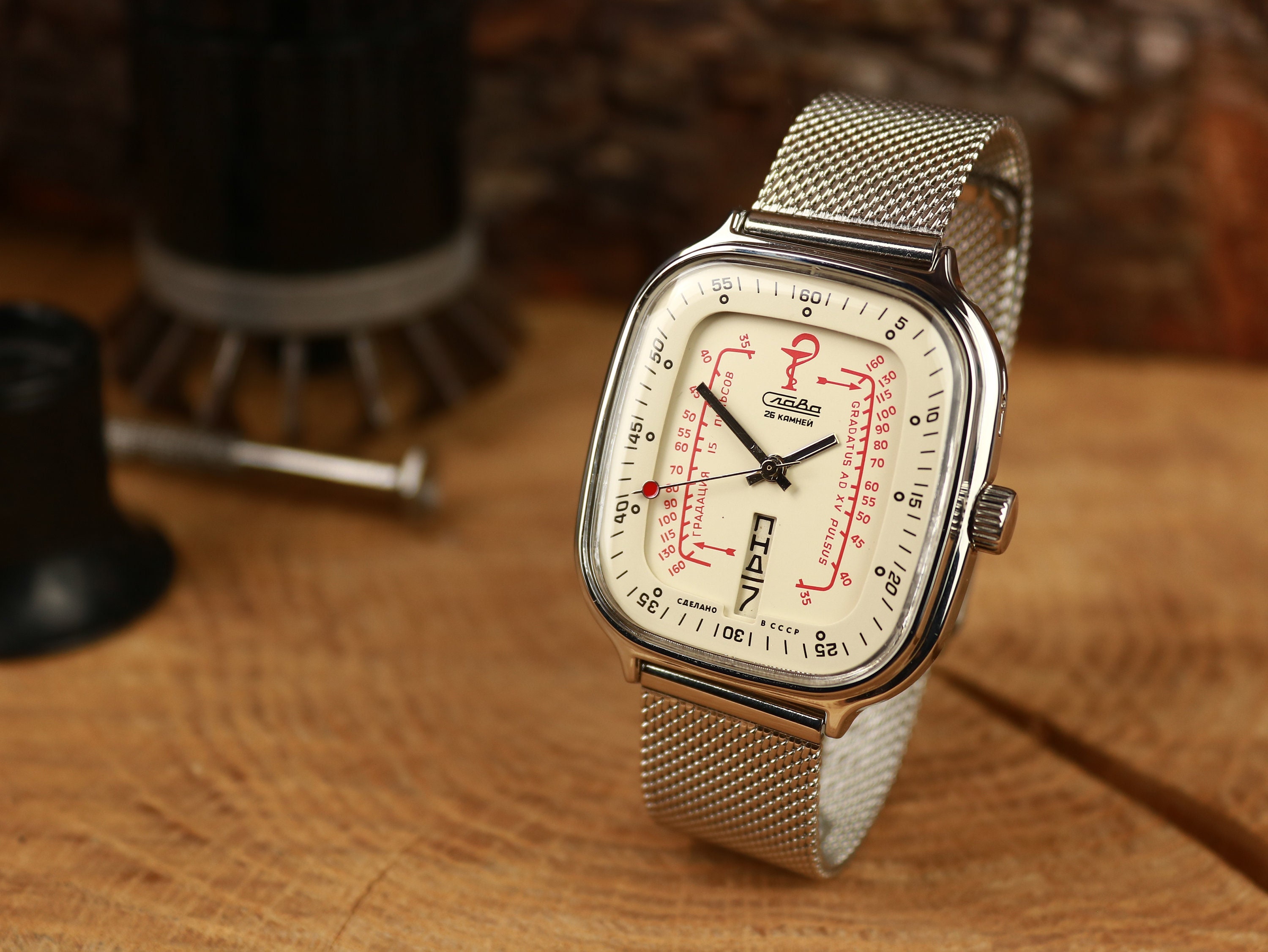 【楽ギフ_のし宛書】 Soviet Watch Pulsometer Slava Medical, Rare Retro Vintage その他